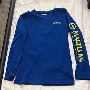Magellan Outdoors Long-Sleeve Performance Tee with Yellow Logo Boys YM